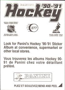 1990-91 Panini Hockey Stickers #277 Brad Marsh Back