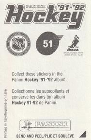 1991-92 Panini Hockey Stickers #51 Theo Fleury Back