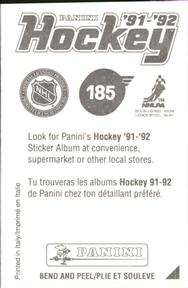 1991-92 Panini Hockey Stickers #185 Petr Svoboda Back