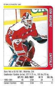 1991-92 Panini Hockey Stickers #201 Don Beaupre Front