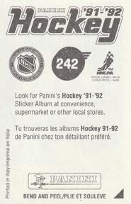 1991-92 Panini Hockey Stickers #242 Craig Ludwig Back
