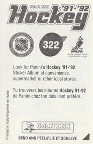1991-92 Panini Hockey Stickers #322 Zarley Zalapski Back