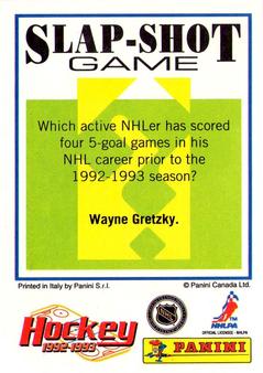 1992-93 Panini Hockey Stickers #123 Jeff Hackett Back