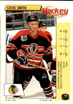 1992-93 Panini Hockey Stickers #12 Steve Smith Front