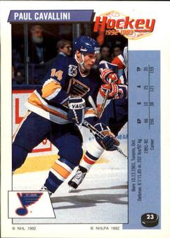 1992-93 Panini Hockey Stickers #23 Paul Cavallini Front