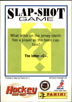 1992-93 Panini Hockey Stickers #30 Cliff Ronning Back