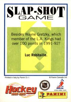 1992-93 Panini Hockey Stickers #41 Gary Leeman Back