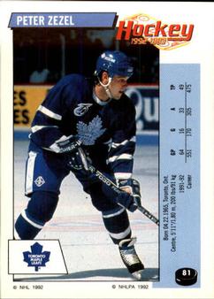 1992-93 Panini Hockey Stickers #81 Peter Zezel Front
