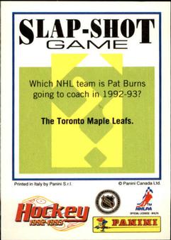 1992-93 Panini Hockey Stickers #145 Glen Wesley Back