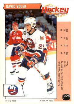 1992-93 Panini Hockey Stickers #200 David Volek Front