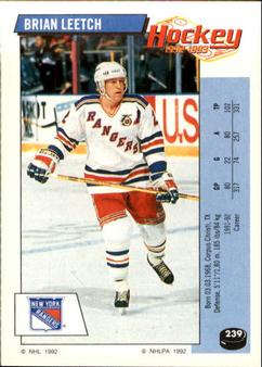1992-93 Panini Hockey Stickers #239 Brian Leetch Front