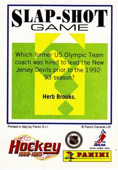1992-93 Panini Hockey Stickers #196 Pierre Turgeon Back