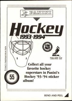 1993-94 Panini Hockey Stickers #55 Tommy Soderstrom Back