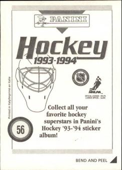 1993-94 Panini Hockey Stickers #56 New York Islanders Logo Back