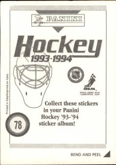 1993-94 Panini Hockey Stickers #78 Pittsburgh Penguins Logo Back