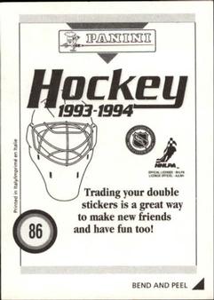 1993-94 Panini Hockey Stickers #86 Larry Murphy Back