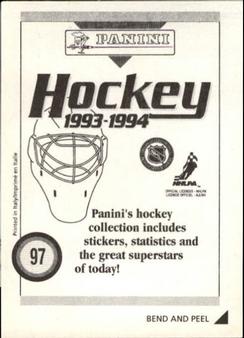 1993-94 Panini Hockey Stickers #97 Kevin Lowe Back