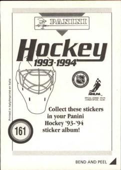 1993-94 Panini Hockey Stickers #161 Ron Sutter Back