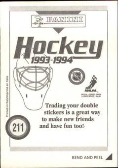 1993-94 Panini Hockey Stickers #211 Tampa Bay Lightning Logo Back