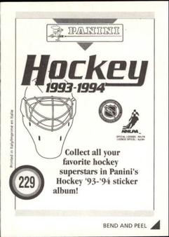 1993-94 Panini Hockey Stickers #229 Mike Krushelnyski Back