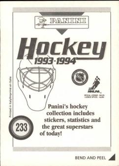 1993-94 Panini Hockey Stickers #233 Edmonton Oilers Logo Back