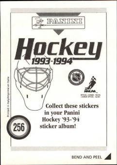 1993-94 Panini Hockey Stickers #256 Kelly Kisio Back