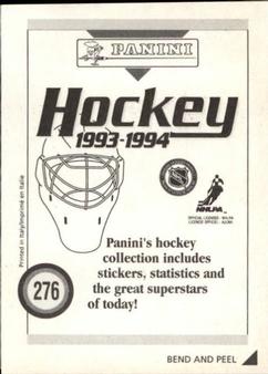 1993-94 Panini Hockey Stickers #276 Jon Casey Back