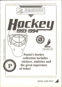 1993-94 Panini Hockey Stickers #P Al MacInnis Back