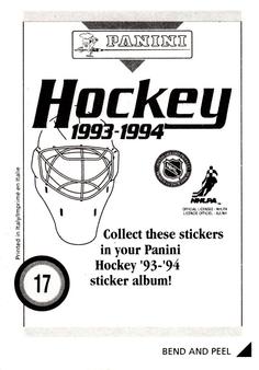 1993-94 Panini Hockey Stickers #17 Denis Savard Back