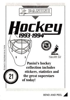 1993-94 Panini Hockey Stickers #21 Eric Desjardins Back
