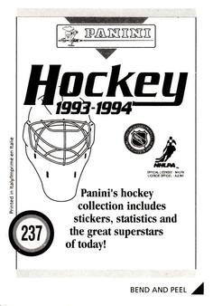 1993-94 Panini Hockey Stickers #237 Craig Simpson Back
