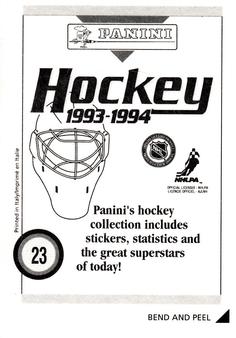 1993-94 Panini Hockey Stickers #23 Washington Capitals Logo Back