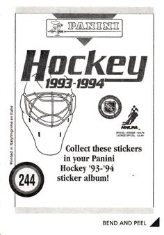 1993-94 Panini Hockey Stickers #244 Detroit Red Wings Logo Back
