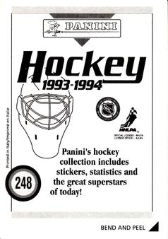 1993-94 Panini Hockey Stickers #248 Paul Ysebaert Back