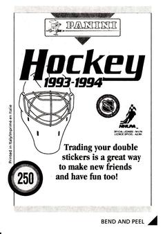 1993-94 Panini Hockey Stickers #250 Keith Primeau Back