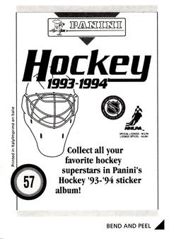 1993-94 Panini Hockey Stickers #57 Steve Thomas Back