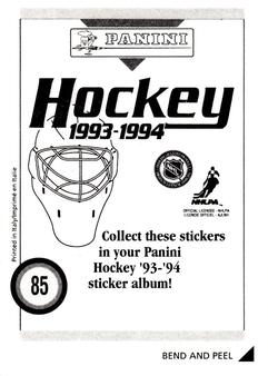 1993-94 Panini Hockey Stickers #85 Dave Tippett Back