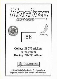 1994-95 Panini Hockey Stickers #86 Steve Larmer Back