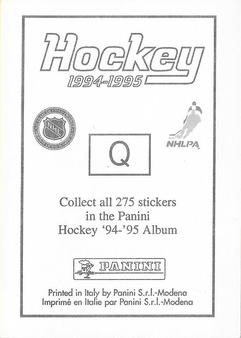 1994-95 Panini Hockey Stickers #Q Nathan LaFayette Back