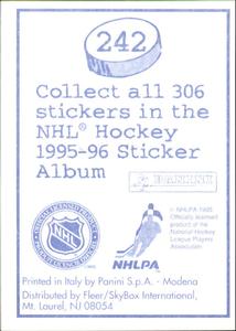 1995-96 Panini Stickers #242 Zarley Zalapski Back