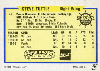 1991-92 ProCards AHL/IHL/CoHL #41 Steve Tuttle Back