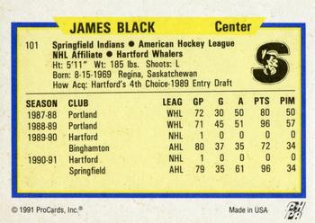 1991-92 ProCards AHL/IHL/CoHL #101 James Black Back