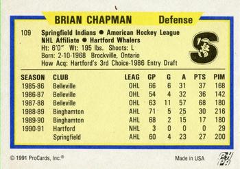 1991-92 ProCards AHL/IHL/CoHL #109 Brian Chapman Back