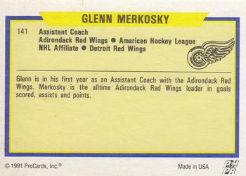 1991-92 ProCards AHL/IHL/CoHL #141 Glenn Merkosky Back