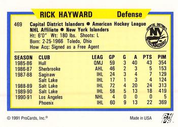 1991-92 ProCards AHL/IHL/CoHL #469 Rick Hayward Back
