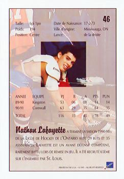 1991 Ultimate Draft - French #46 Nathan LaFayette Back