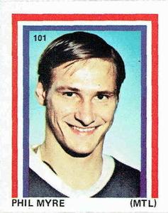 1971-72 Eddie Sargent NHL Players Stickers #101 Phil Myre Front