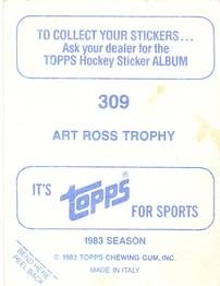 1983-84 Topps Stickers #309 Art Ross Trophy Back