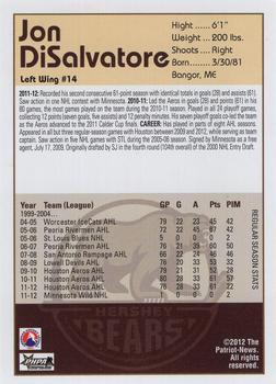 2012-13 Hershey Bears (AHL) #6 Jon DiSalvatore Back