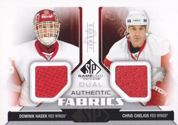 2014-15 SP Game Used - Authentic Fabrics Dual #AF2-CH Dominik Hasek / Chris Chelios Front